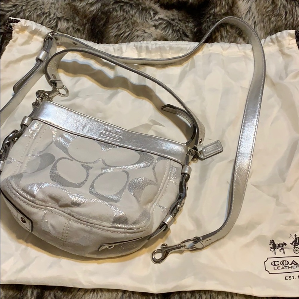 Authentic Silver Coach purse